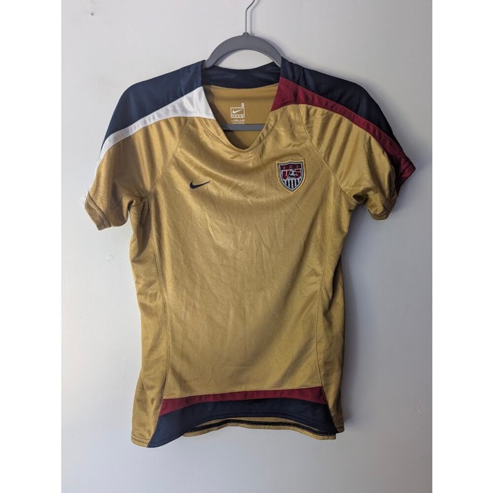 USWNT 2007 Away Jersey Women’s Small Nike Vintage USA Soccer Gold Authentic
